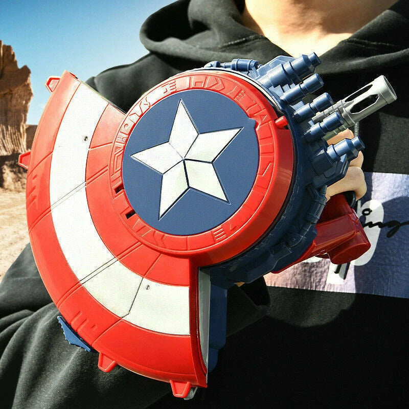 Marvel Cosplay Captain America M416 Electric Shield Soft Bullet Launcher Kid Toy 07FC0E-D4 - KOEEK