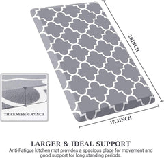Kitchen Mat and Rugs Cushioned Anti-Fatigue,17.3"x 28",Non Slip Waterproof 07FC0E-D4 - KOEEK