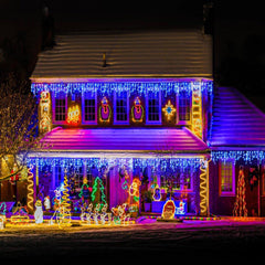 Christmas Lights Outdoor Decorations 96-960 LED 8 Modes Curtain String Light US 07FC0E-D4 - KOEEK