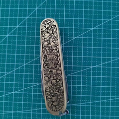 1 Set Custom Made Pure Brass Handle Scales for 91 mm Victorinox Swiss Army Knife 07FC0E-D4 - KOEEK