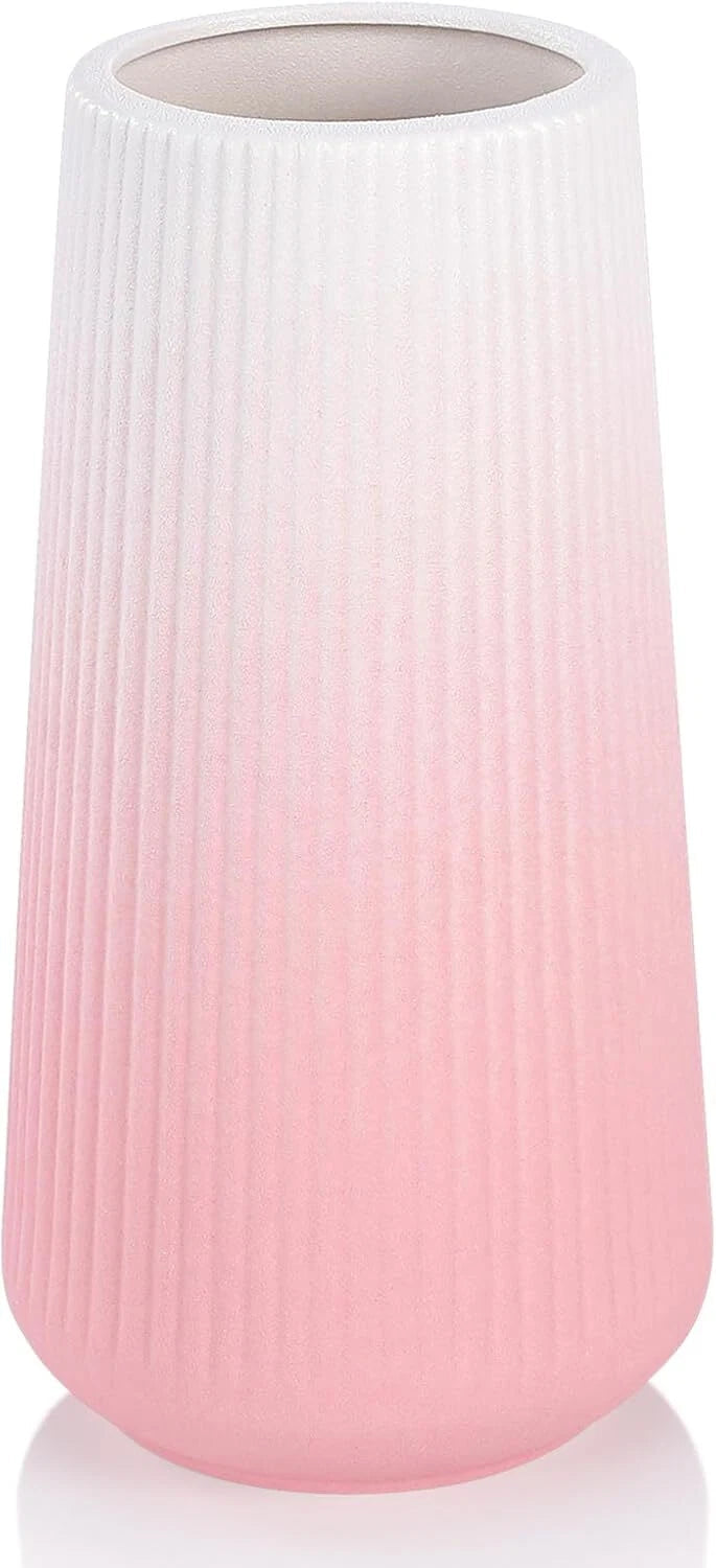 Gradient Pink Ceramic Vase,Small Cute Flower Vase for Pampas Grass, Home, Room 07FC0E-D4 - KOEEK