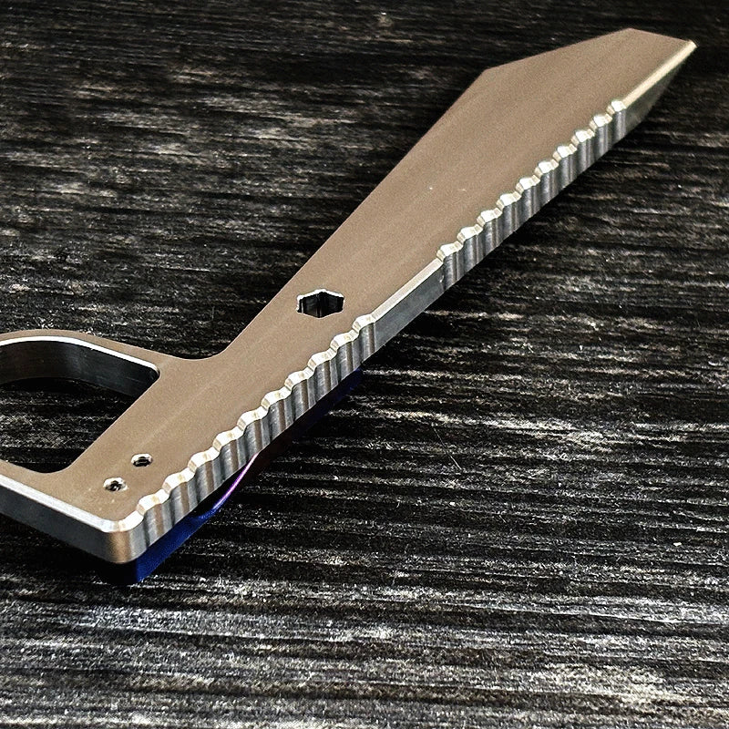 EDC Titanium Pry Bar Crowbar Wrench with Pocket Clip Outdoor Camping Multi Tools 07FC0E-D4 - KOEEK