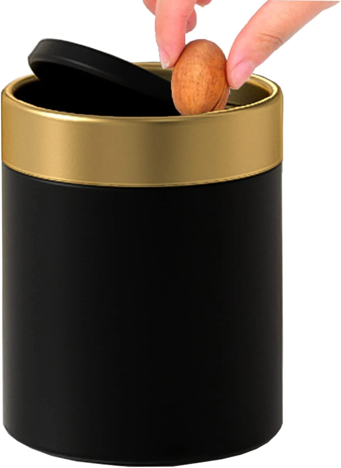 Mini Trash Can with Lid, Metal Small Tiny Mini Trash Bin Can, Mini Countertop 07FC0E-D4 - KOEEK