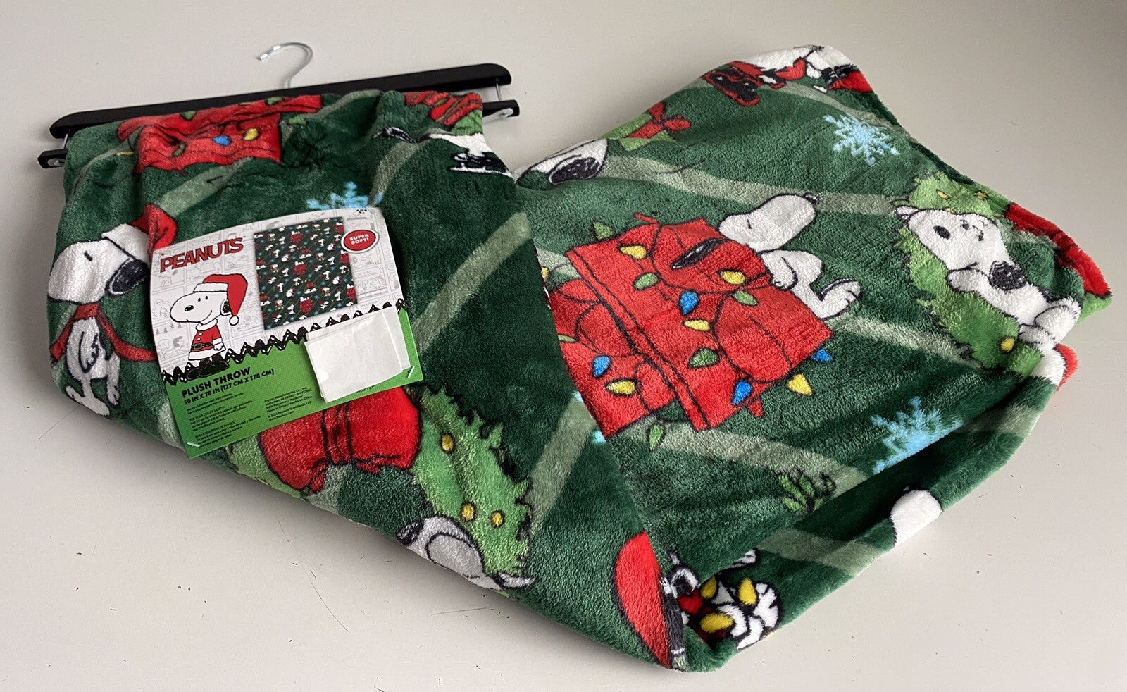 Peanuts Snoopy Christmas Lights Dog House Santa Soft Throw Blanket 50 X 70” 07FC0E-D4 - KOEEK