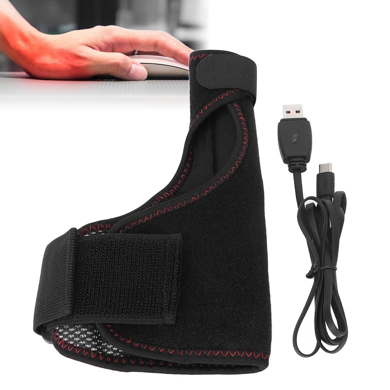 new Hand Wrist Thumb Heating Wrap Electric Heated Brace Hot Compress Therapy For FB9 koeek - KOEEK