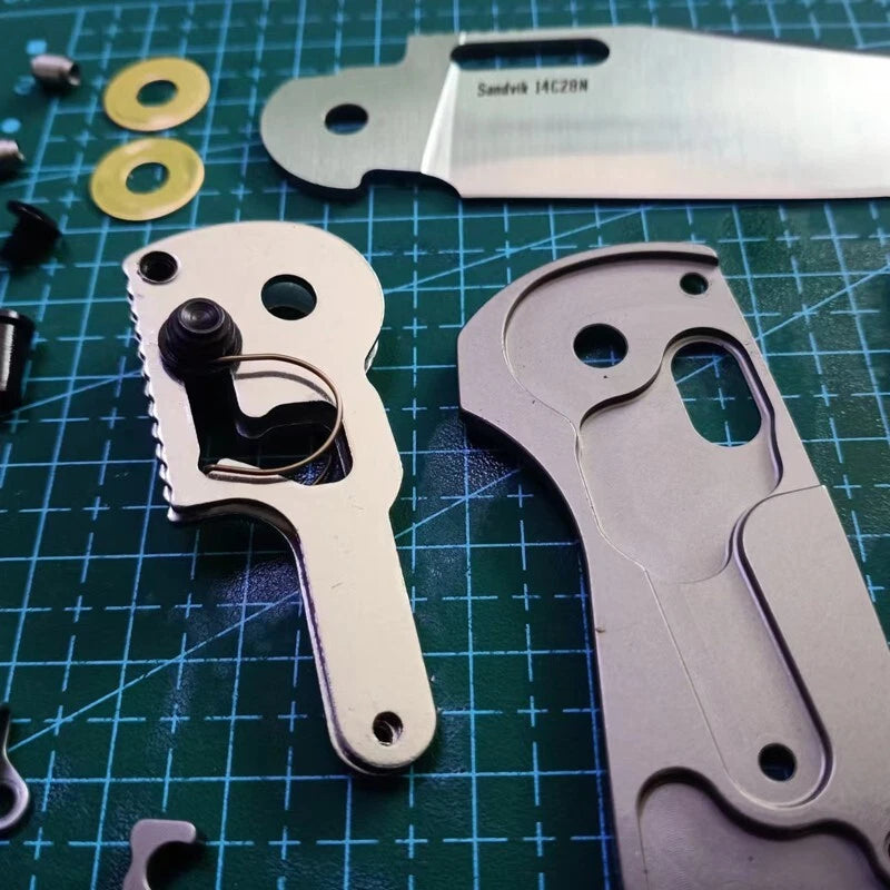 1 Set Titanium Scales +14C28N Stainless Steel Blade for Benchmade 15535 Knives 07FC0E-D4 - KOEEK