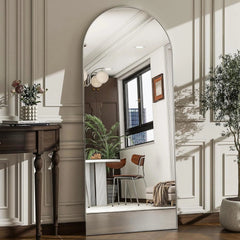 57"x20" Arched Full Length Mirror - Wall Mounted/Floor Mirror Full Body Mirrors 07FC0E-D4 - KOEEK