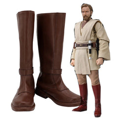 Star Wars Jedi Knight Obi-Wan Kenobi Boots PU Costume Cosplay Shoes Paty Props 07FC0E-D4 - KOEEK