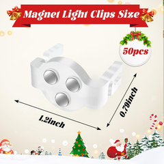 50 Pack C9 Magnetic Christmas Light Clips, Extra Strong Magnetic Clips Hook 07FC0E-D4 - KOEEK
