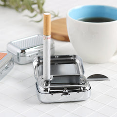 Portable EDC Ashtray Metal Pocket Ashtray Mini Ashtray With Lid Cigaretbe Gifts 07FC0E-D4 - KOEEK