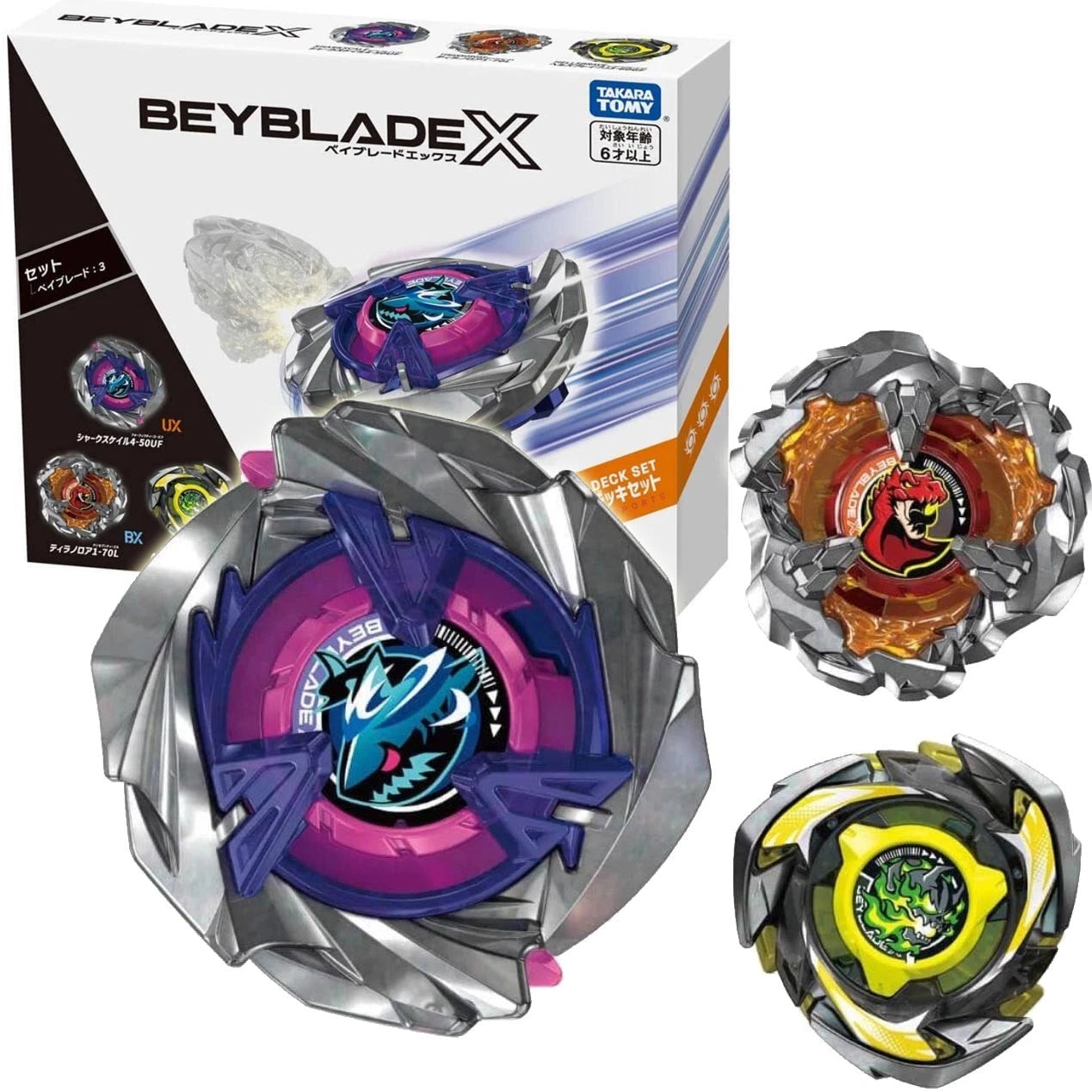 Tomy Takara Shark Scale Deck Set Beyblade X 3 Burst Booster UX15 Official TAKARA - KOEEK