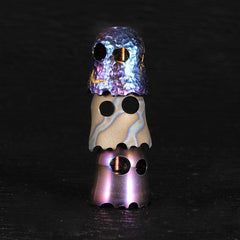 EDC TC4 Titanium Alloy Ghost Pendant Keychain Necklace DIY Lanyard Beads Gift 07FC0E-D4 - KOEEK