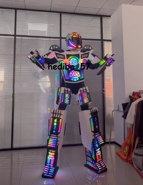 Glowing LED Robot Costume - Illuminated Cosplay For Dance & Parties DJ Part 07FC0E-D4 - KOEEK