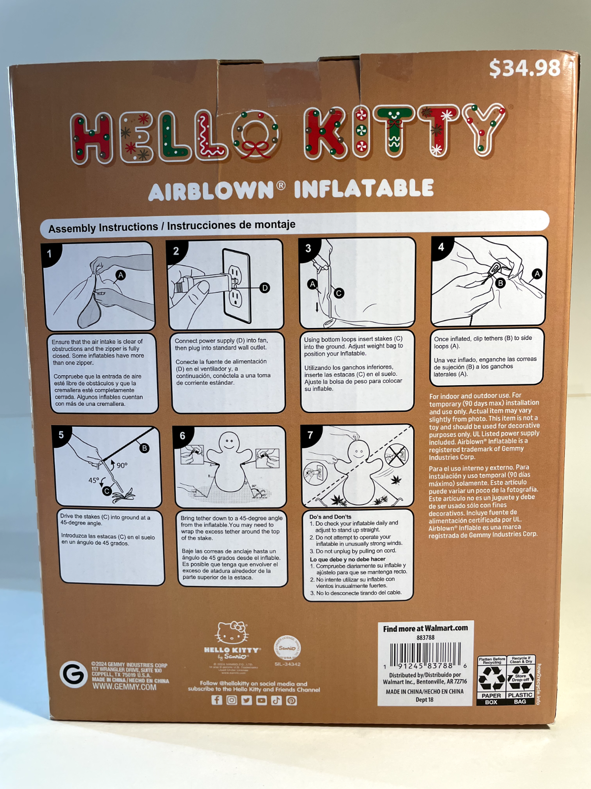 Gemmy  4.5’ Lighted Gingerbread Hello Kitty Christmas Inflatable * ! GEMMY - KOEEK