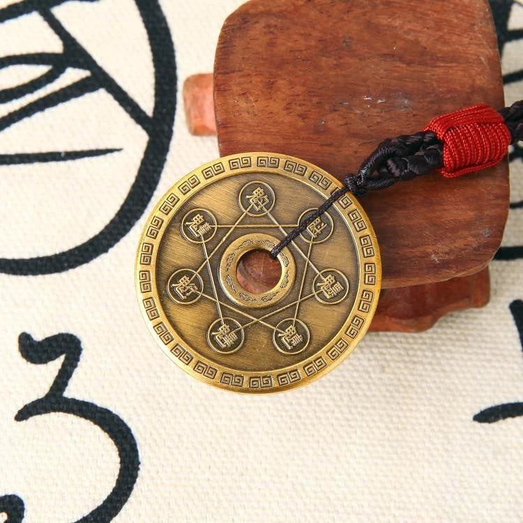 Copper Taoist Beidou Seven Star Pendant Necklace Amulet Charm Unisex 07FC0E-D4 - KOEEK
