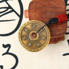 Copper Taoist Beidou Seven Star Pendant Necklace Amulet Charm Unisex 07FC0E-D4 - KOEEK