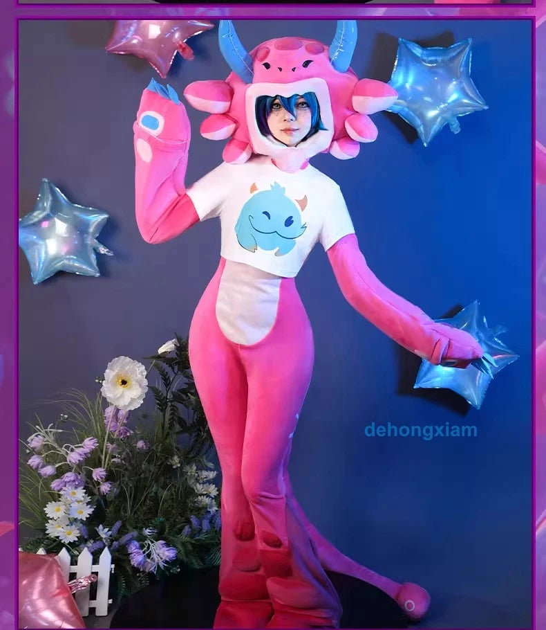 LOL League of Legends Neeko Cosplay Costume Outfit Headgear Tail Halloween Gifts 07FC0E-D4 - KOEEK