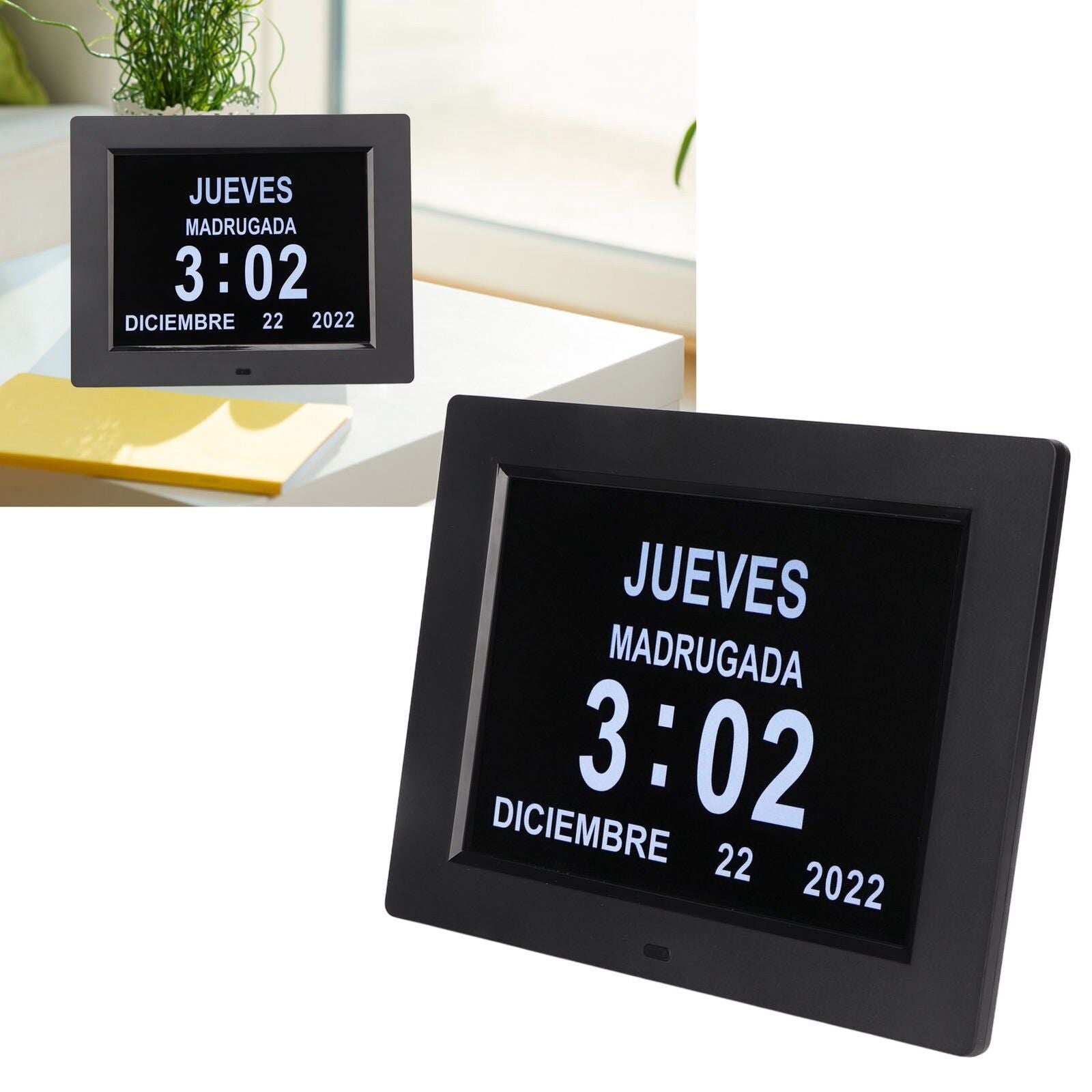 new (US Plug)8 Inch Dementia Clock Digital Clock Large Clear Digits Display koeek - KOEEK