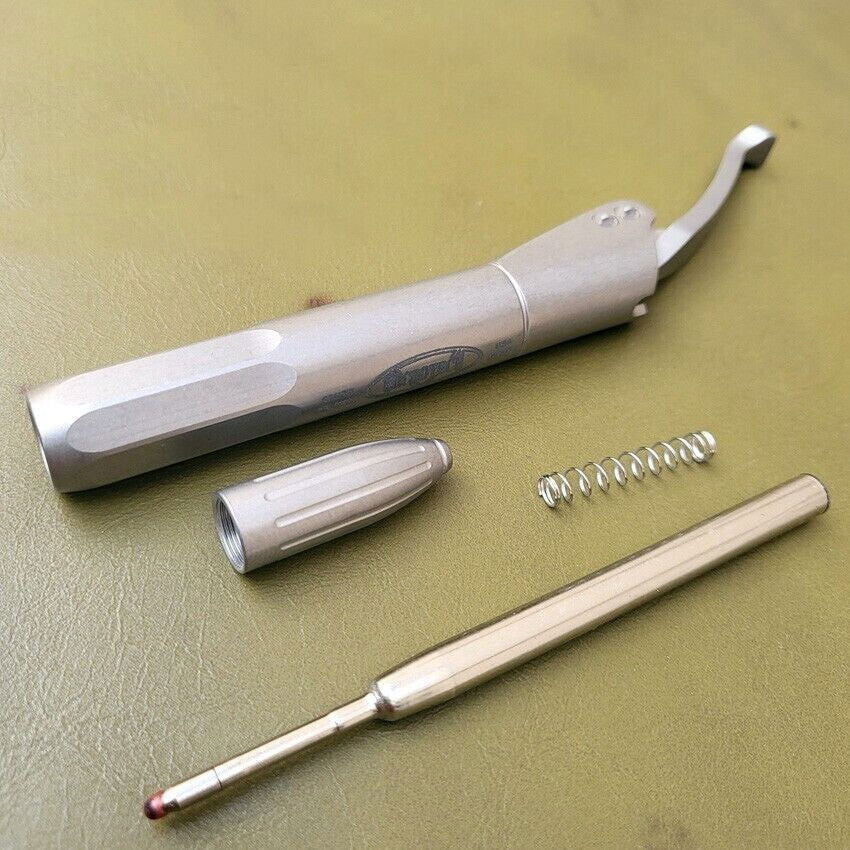 Titanium Alloy Pocket Siphon Pen Ball Pen Business Signature Gel Pen EDC Tools 07FC0E-D4 - KOEEK