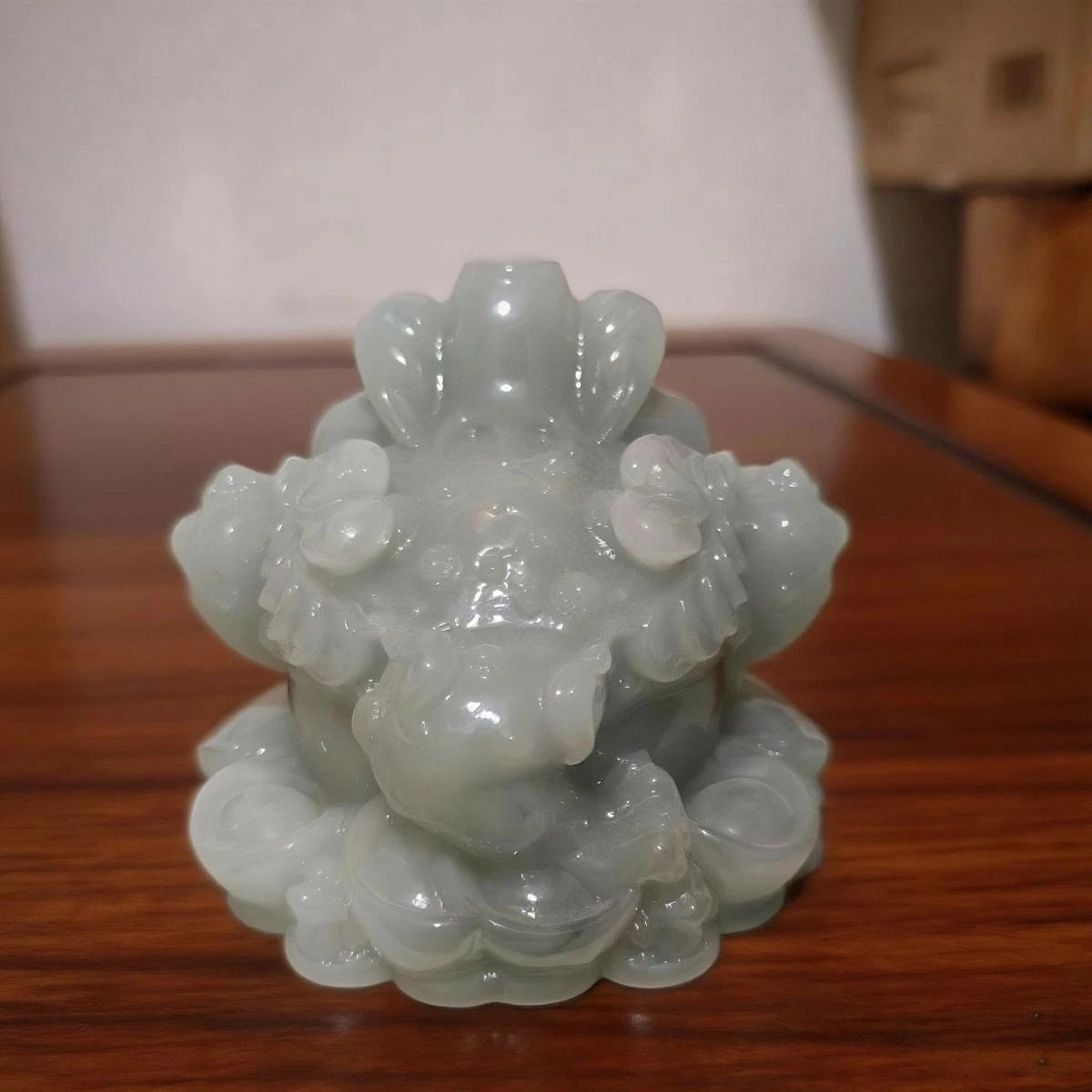 Money Frog Tea Pet Desktop Home Decoration Jade Three Legged Toad Statue 07FC0E-D4 - KOEEK