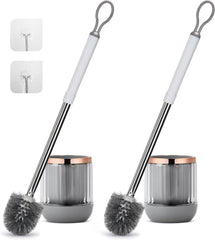 new Toilet Bowl Brush and Holder 2 Pack Long Handle for White 07FC0E-D4 - KOEEK