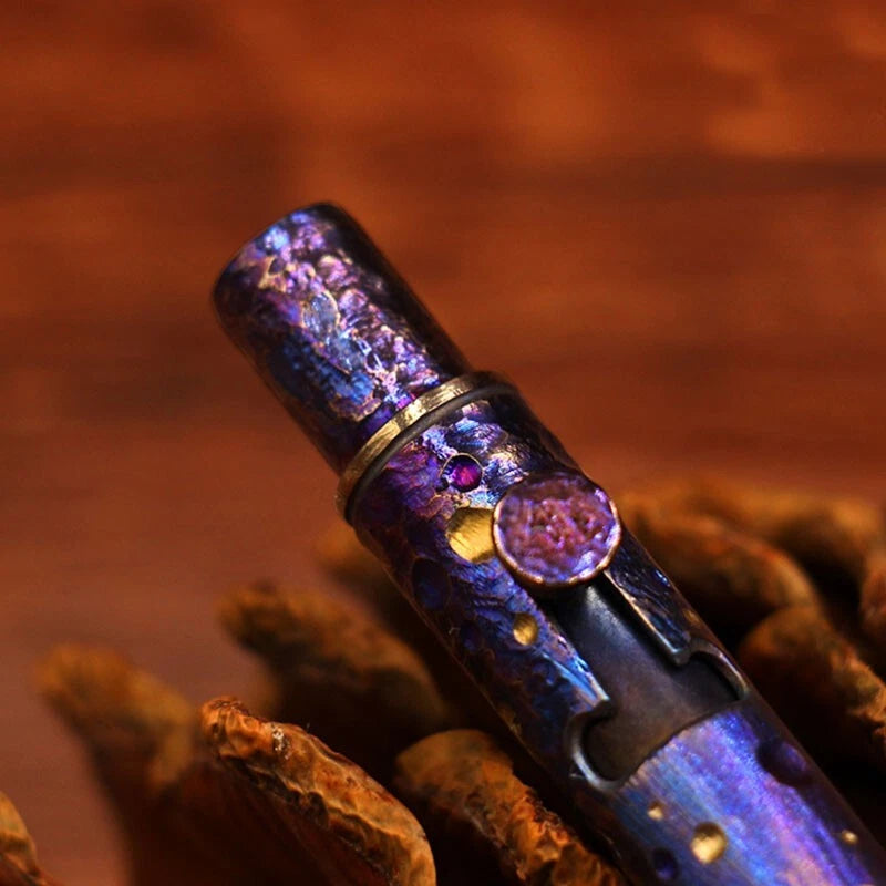 Titanium Practical Ballpoint Pen Signature Pen EDC Pocket Office Metal Pen 07FC0E-D4 - KOEEK