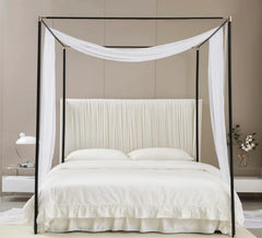 Canopy Bed Curtains with Light Princess Bed Canopy Scarf for Full/Queen Metal 07FC0E-D4 - KOEEK