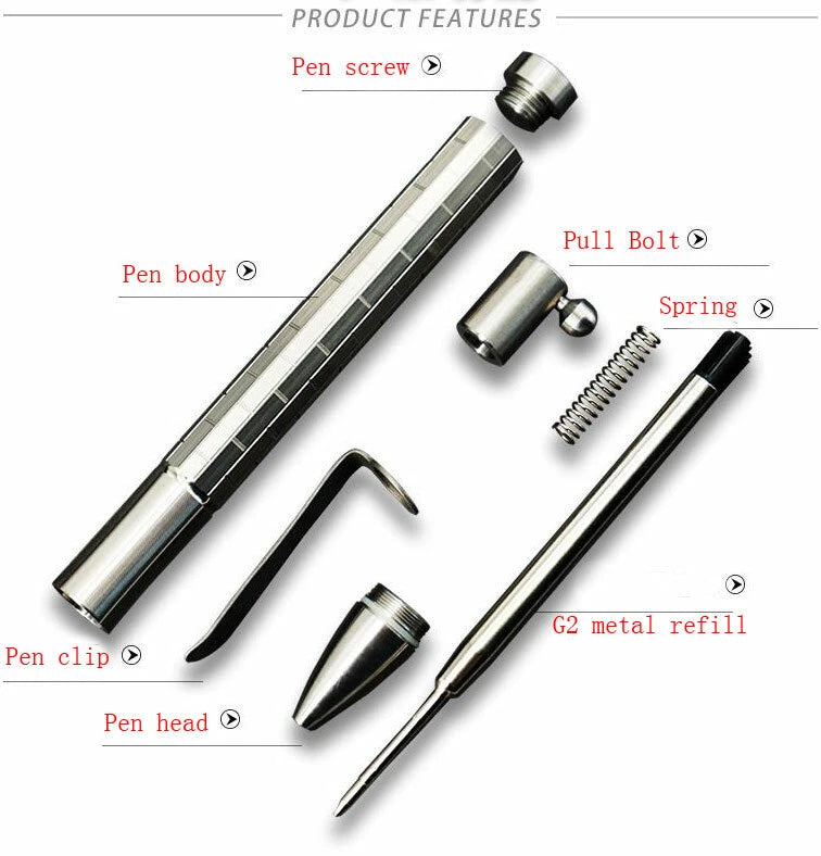 TWOSUN Titanium Alloy Pen Outdoors EDC Pen Write Ball-Point Signature Pen Gifts TWOSUN - KOEEK