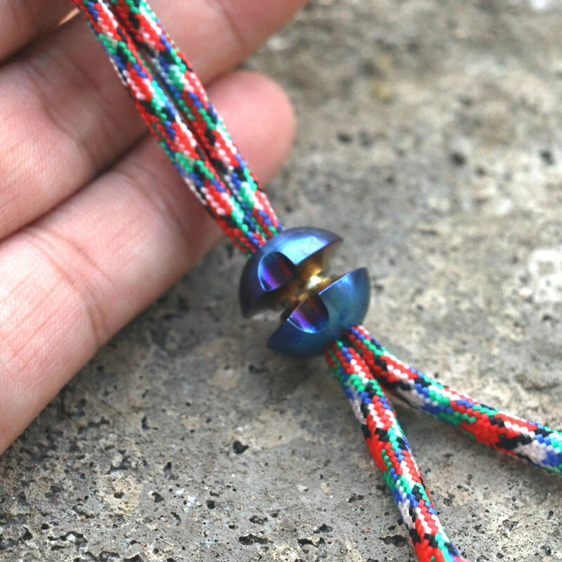 MG Titanium Ti Parachute Cord Lanyard Pendant Key Knife Bead Necklace Tool EDC MG - KOEEK