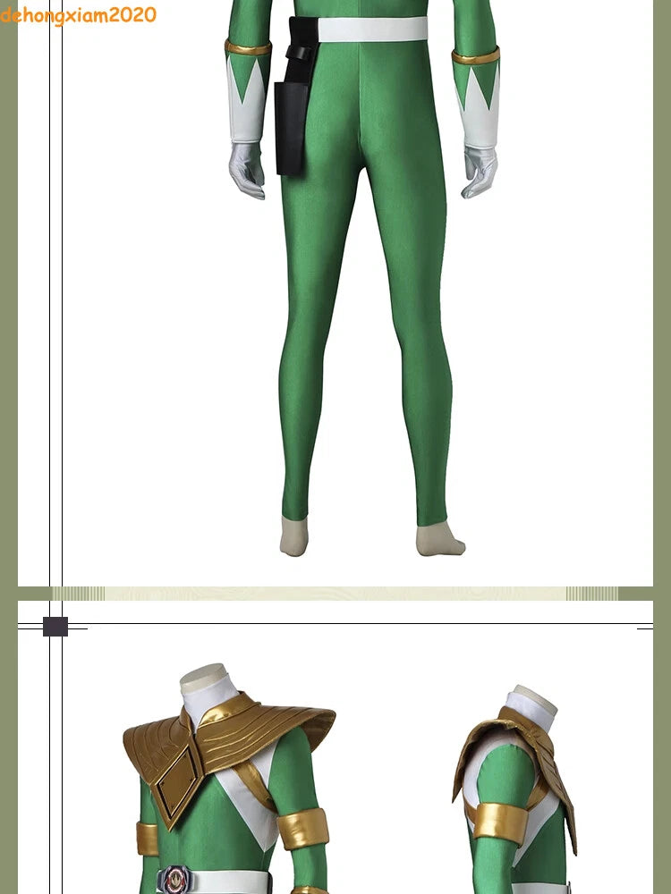 Green Ranger Burai Cosplay Costume Outfit Dino Rangers Tommy Oliver Gold Armor 07FC0E-D4 - KOEEK
