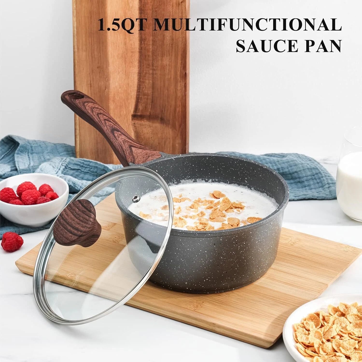 Non-Stick Cookware Set with Lid, Kitchen Cookware for Induction Cooktop 07FC0E-D4 - KOEEK
