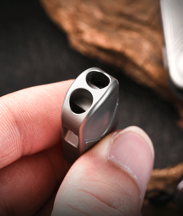 Titanium Safety Whistle Emergency Whistle Outdoor Hiking Hunting Survival Ti EDC 07FC0E-D4 - KOEEK