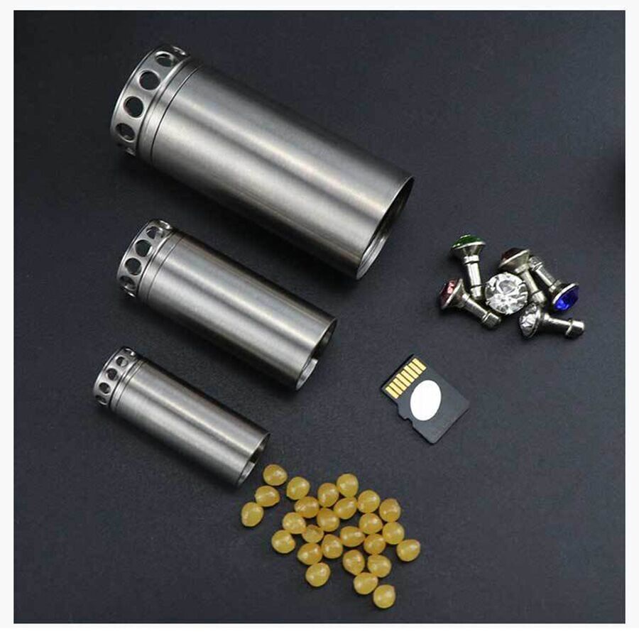 EDC Titanium Tool Waterproof Container Survival Case Box Outdoor For Pill Match 07FC0E-D4 - KOEEK