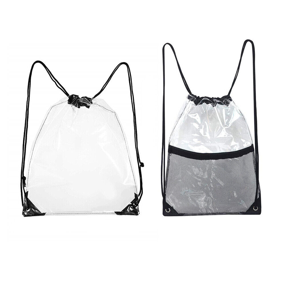 new Clear Drawstring Storage Bag Waterproof Stadiums Sporting Event Storage Backpack koeek - KOEEK