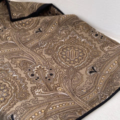 Mens Paisley Pattern Old Money Style Neutral Color Scarf Shawl Velvet Bandana 07FC0E-D4 - KOEEK