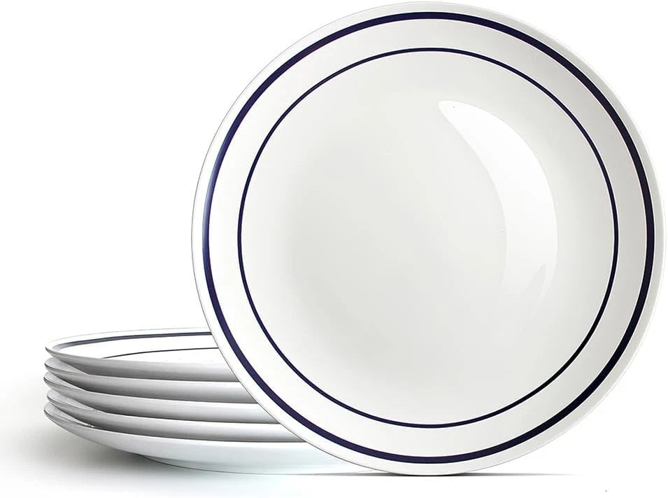 Ceramic Dinner Plates Set Of 6,10.5'' Kitchen Dish Set, Round Porcelain Tablewar 07FC0E-D4 - KOEEK