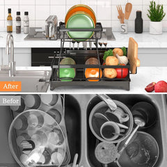 Dish Drying Rack, 2-Tier Dish Rack for Kitchen Countertop 07FC0E-D4 - KOEEK