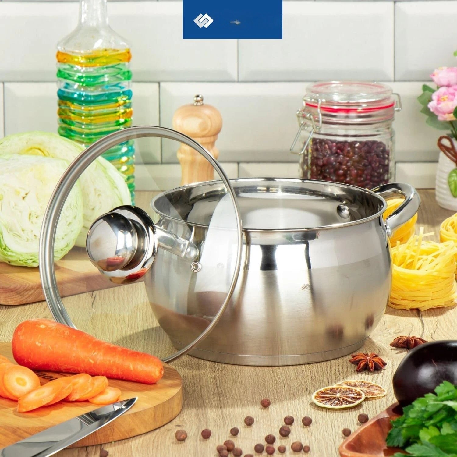 6 Piece Stainless Steel Induction Cookware Set -Dishwasher Safe with Lid, Silver 07FC0E-D4 - KOEEK