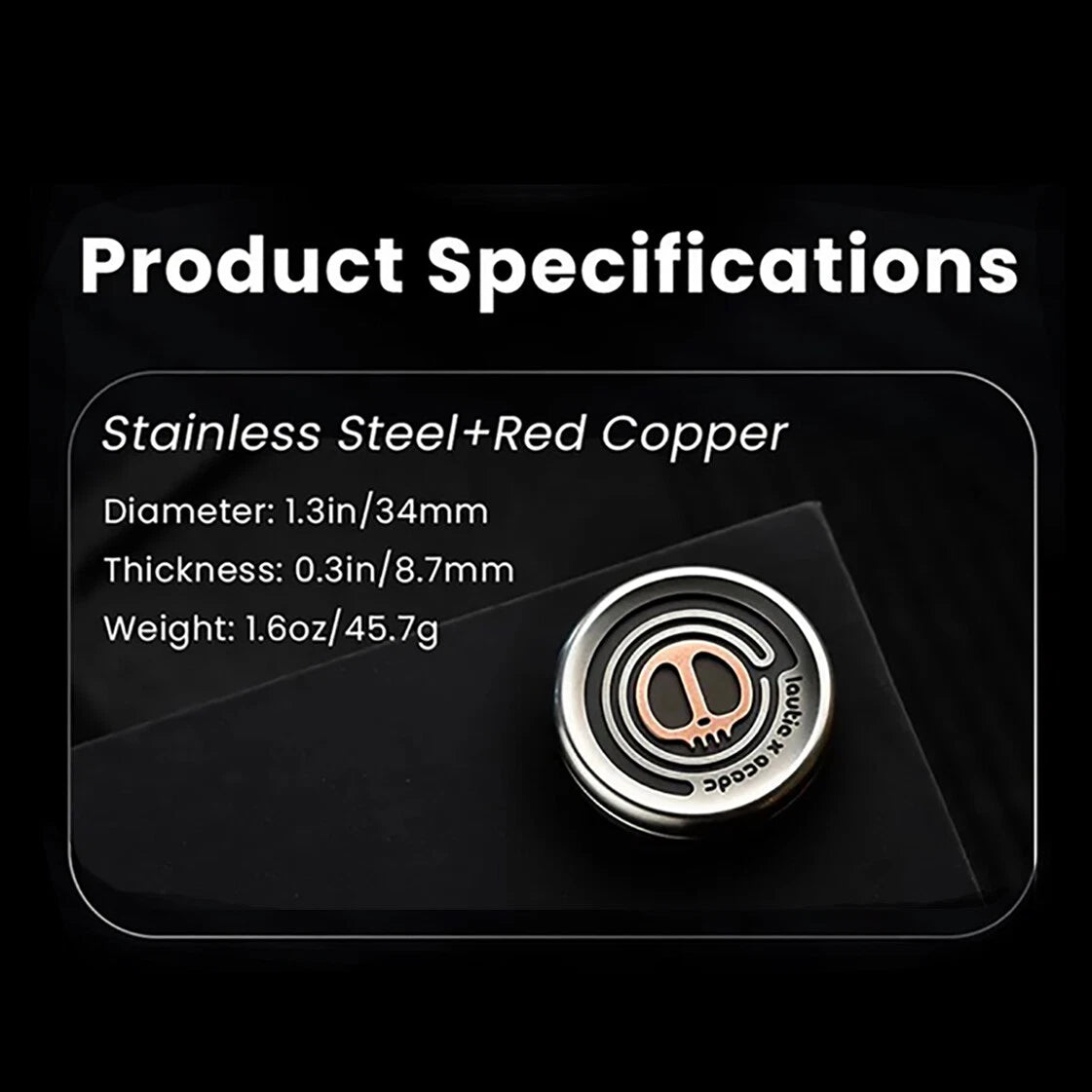 Lautie ACEDC Metal Devil Milk Cap Haptic Coin Shape Hand Push Slider Toy Gifts 07FC0E-D4 - KOEEK