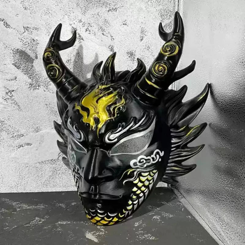 Traditional Chinese Mythological Mask Wearable Masquerade Cosplay Mask Bar Decor 07FC0E-D4 - KOEEK