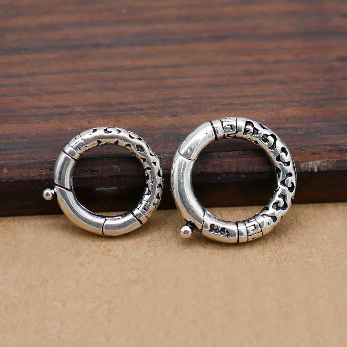 Hot Large Link Lock Jump Ring Sterling Silver Charm Pendant Locking Clasp 07FC0E-D4 - KOEEK
