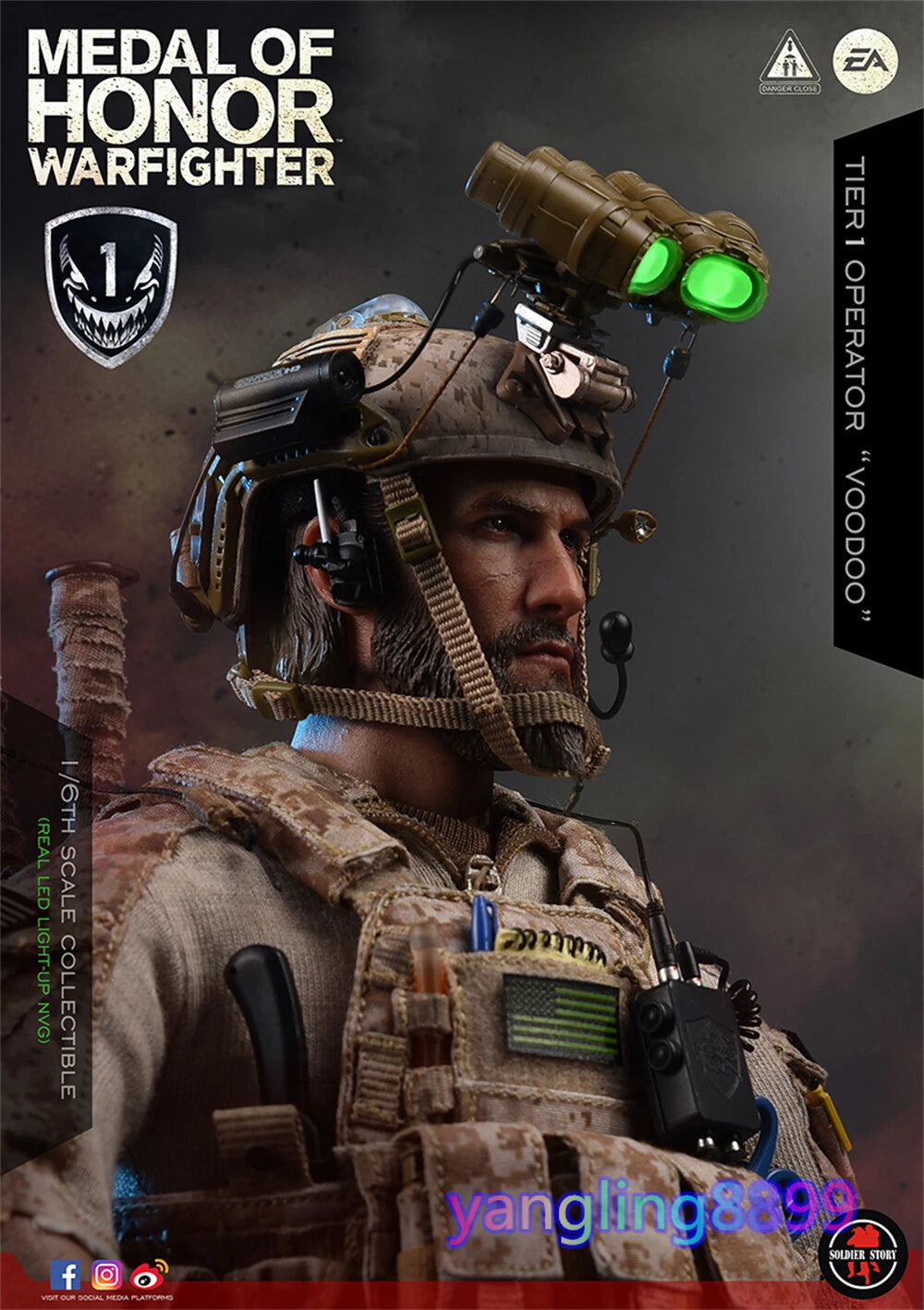 SoldierStory MEDAL OF HONOR WARFIGHTER TIER 1 OPERATOR "VOODOO" Action Figure BN 07FC0E-D4 - KOEEK