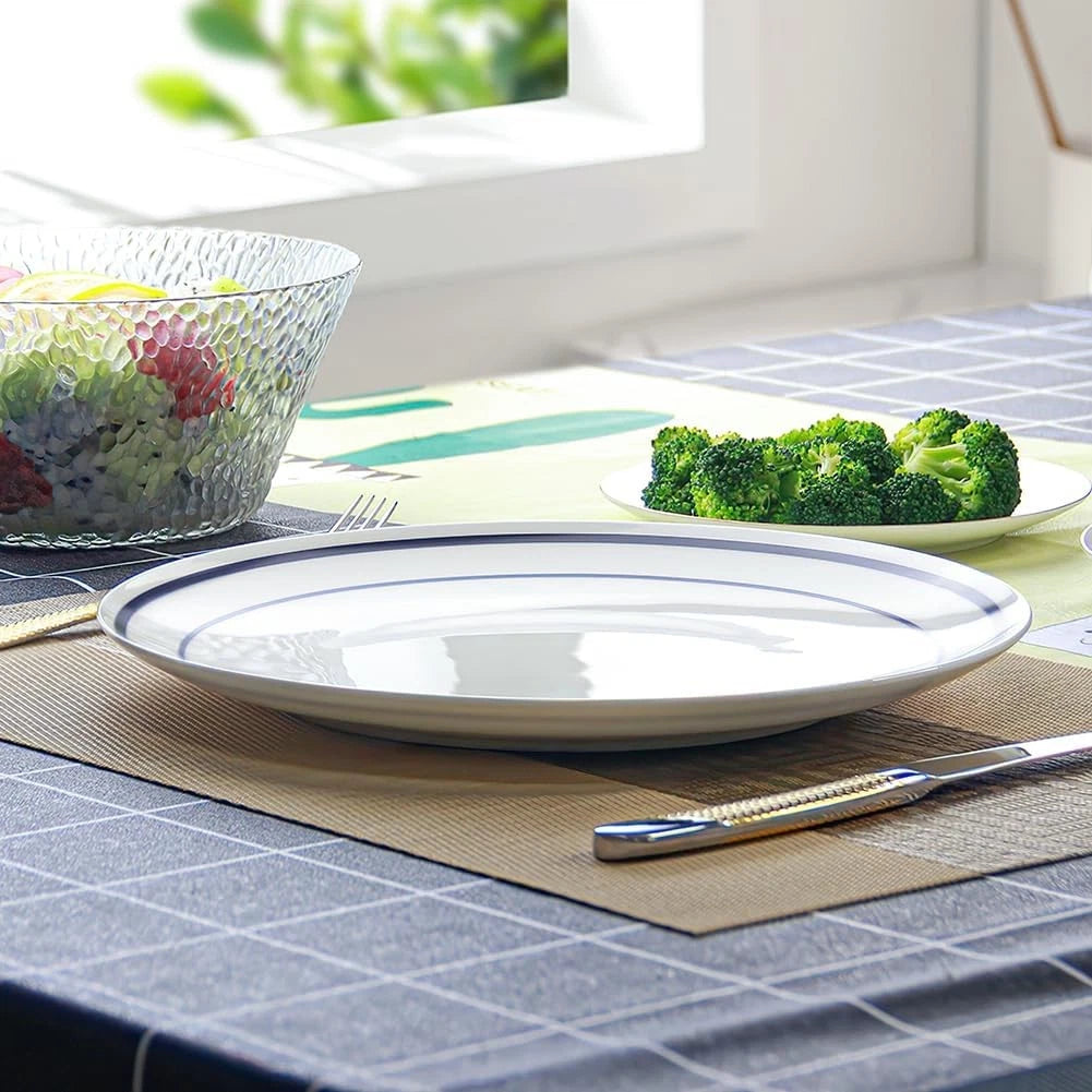 Ceramic Dinner Plates Set Of 6,10.5'' Kitchen Dish Set, Round Porcelain Tablewar 07FC0E-D4 - KOEEK