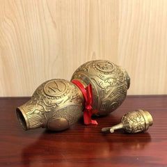 18cm Brass Taiji Bagua Gourd Figurine Hollow With Lid Feng Shui Home Decor 07FC0E-D4 - KOEEK