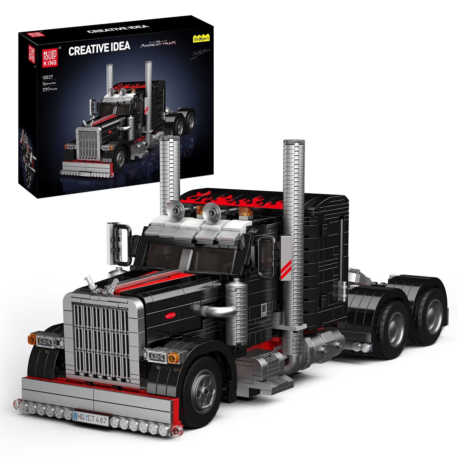 new Mould King 10037 Flatbed Semi Truck Tow Truck Muscle Car Building Block Toy MOULD KING - KOEEK