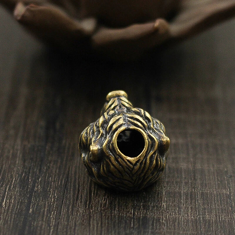 Brass Bear Head Knife Lanyard Bead Paracord Keychain Pendant Bracelet Bead EDC 07FC0E-D4 - KOEEK