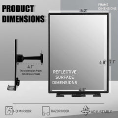 new LFOYOU Shower Mirror for Shaving with 2 Replaceable Adhesive - Two Black LFOYOU - KOEEK