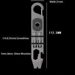 Titanium Alloy Multi-function Crowbar Pocket Pry Bar EDC Tool Opener Screwdriver 07FC0E-D4 - KOEEK
