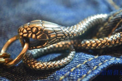 Solid Brass Vintage Snake Wallet Waist Buckle Clip Key Chain EDC Keyring Holder 07FC0E-D4 - KOEEK