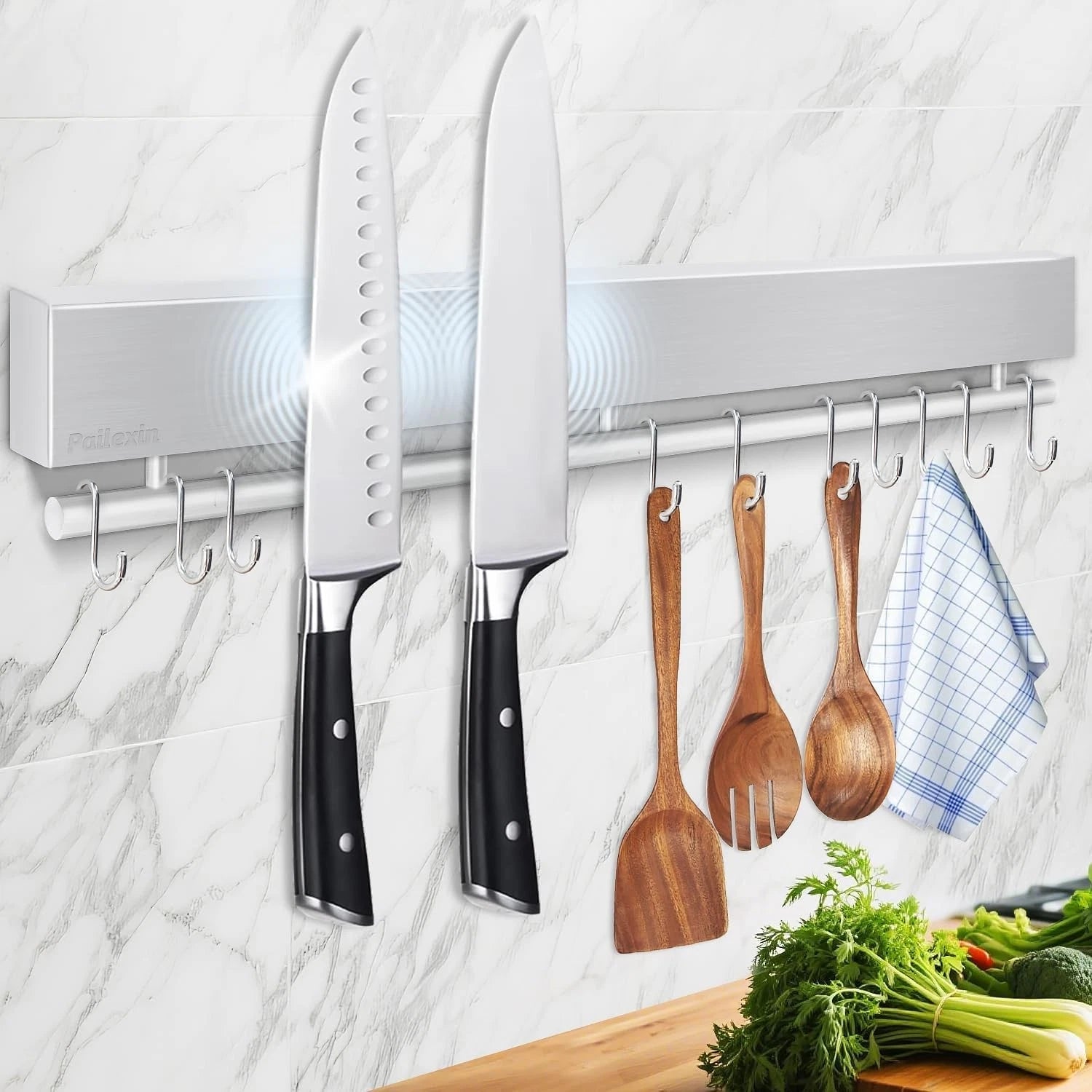 17 Inch Magnetic Knife Holder for Wall - Stainless Steel Magnetic Strip No Drill 07FC0E-D4 - KOEEK